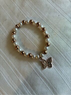 Elegant Beaded Stretch Beaded Butterfly Bracelet